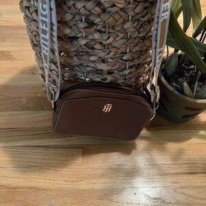 Tommy Hilfiger Brown Crossbody with Logo Strap